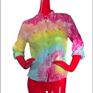 Tie Dyed Linen Blouse
